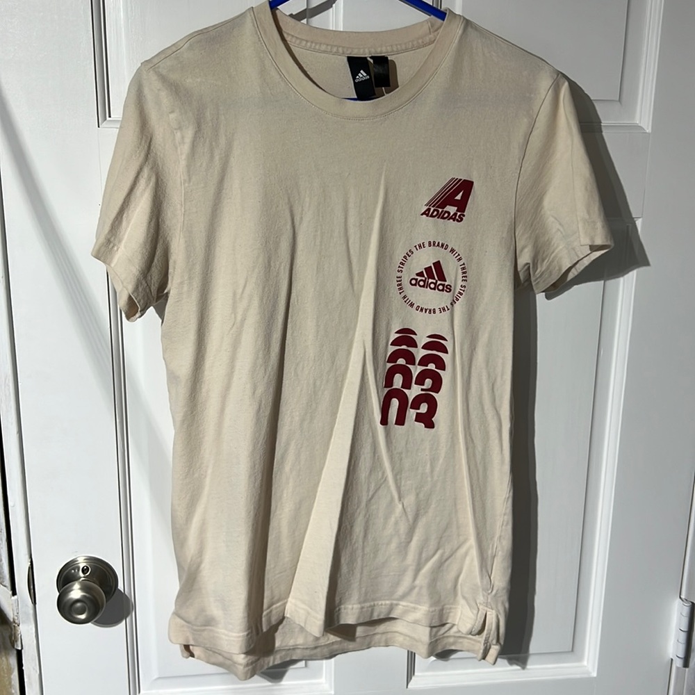Adidas Medium Cream Color Sports T Shirt